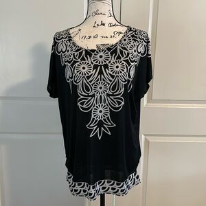 Patterned flowing top